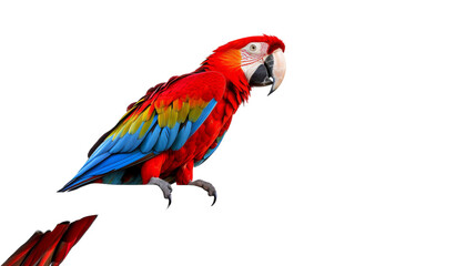 Obraz premium A colorful parrot gracefully sits atop a tree branch in a lush and vibrant setting