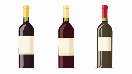 Vector stylized wine bottle  Flat vector 