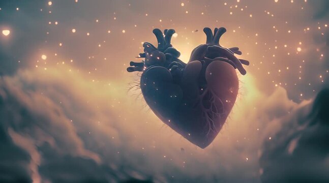 Abstract heart, heart anatomy, healthcare medical concept