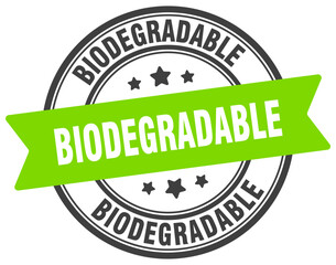 biodegradable stamp. biodegradable label on transparent background. round sign