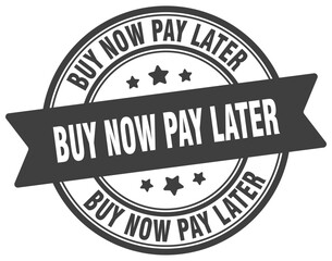 Fototapeta na wymiar buy now pay later stamp. buy now pay later label on transparent background. round sign