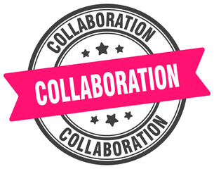 collaboration stamp. collaboration label on transparent background. round sign