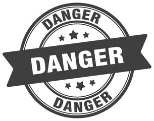 danger stamp. danger label on transparent background. round sign