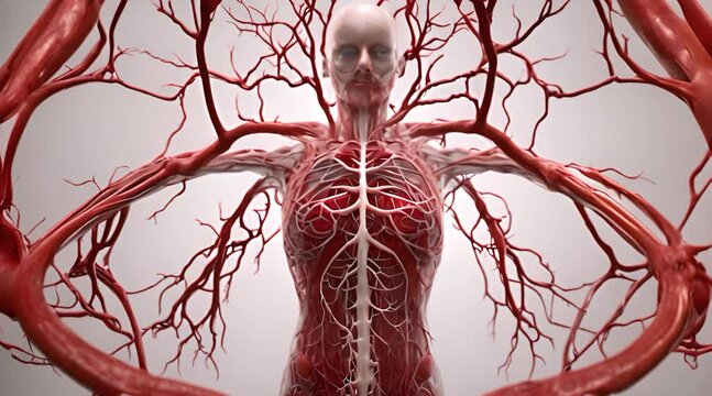 intricate network of blood vessels that nourish the human body