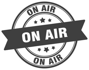 on air stamp. on air label on transparent background. round sign