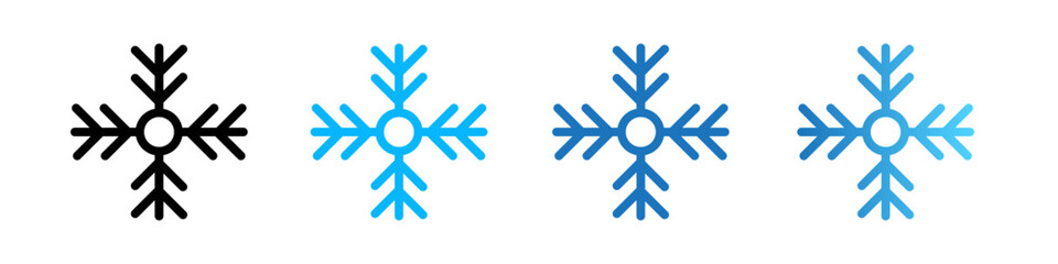 Winter Snow Icon Sets for Cool Weather Featuring Snowflakes and Icy Conditions