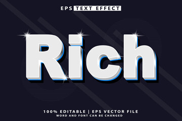 Rich editable text effect 3d text mockup,