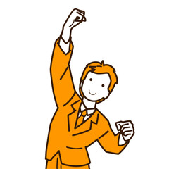 こぶしを振りかざすビジネスマン