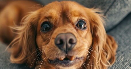 Dog, enjoying dental chew, close-up, health care snack, focused, detailed, oral hygiene moment. 