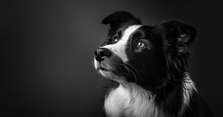 Border Collie, intelligent gaze, fur sleek, the epitome of agility.