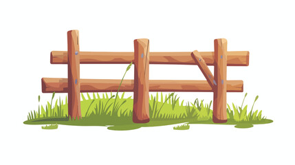 Wooden fencing on farm ranch garden isolated country