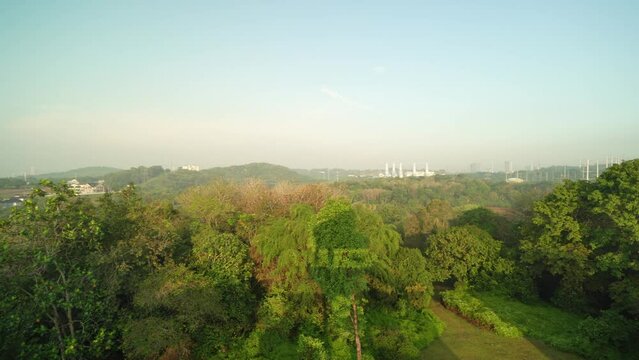 Beautiful landscape view from the Observation towers in Putrajaya Wetlands Park.