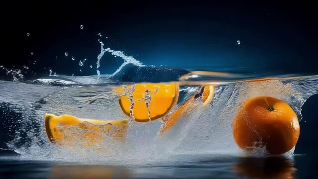 Citrus Burst: Orange Wedge and Splash
