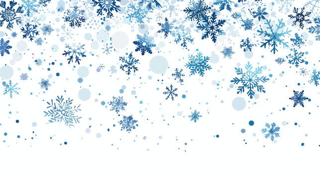 Abstract winter background with snowflakes flat vector