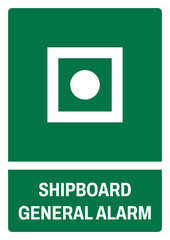 iso emergency and first aid safety signs shipboard general alarm size a4/a3/a2/a1