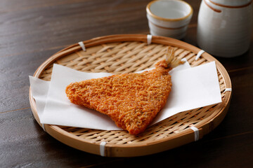 アジフライと日本酒