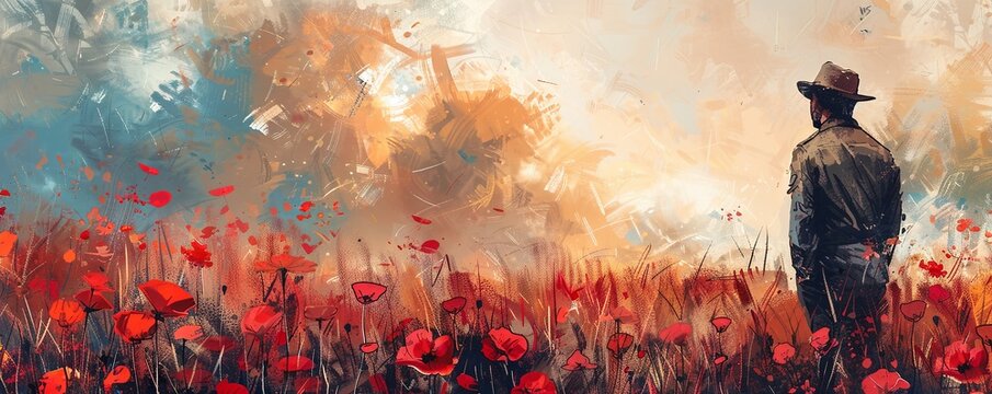 Anzac day card.art illustration