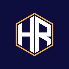 Modern hr letter logo design 