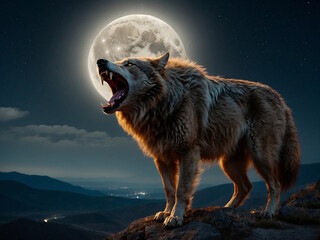 Mystical Werewolf in the Night Captivating Vector Illustration for Fantasy and Horror Concepts....