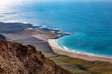 Fototapeta na wymiar Coastal landscape, Risco de Famara, Island Lanzarote, Canary Islands, Spain, Europe.