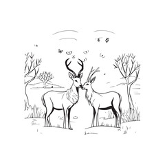 Deer, Head, Stag, Antler, In Silhouette
