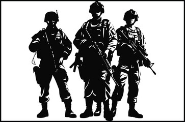 Veterans Army Soldier Silhouette Clip art Vector, Soldier Silhouette Images, Military Silhouette Images.