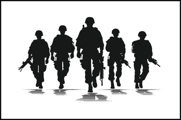 Veterans Army Soldier Silhouette Clip art Vector, Soldier Silhouette Images, Military Silhouette Images.