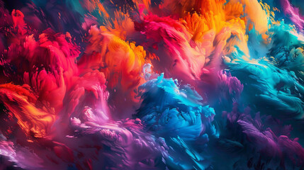Behold the mesmerizing spectacle of colors merging into a splendid gradient, their vibrancy and energy captured with striking realism in high-definition detl. - obrazy, fototapety, plakaty