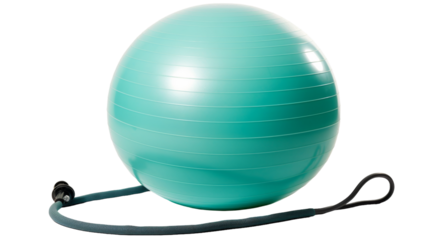 A gym ball connected to a water hose, creating a unique sprinkler for outdoor exercise