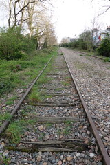 Fototapeta premium Ligne de Petite ceinture abandonnée dans Paris 20ème