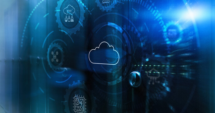 Cloud Computing icon on the new computer interface. Cloud computing