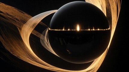 黒い空間にある球/Sphere in black space