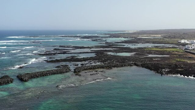 plages volcaniques &agrave; Lanzarote (Orzola), canaries, Espagne