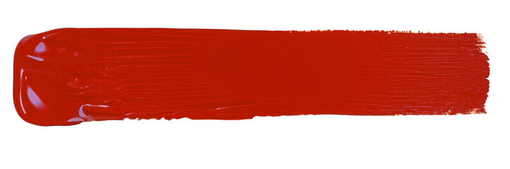 Red Paint Brush Stroke Isolated On Transparent Background - obrazy, fototapety, plakaty