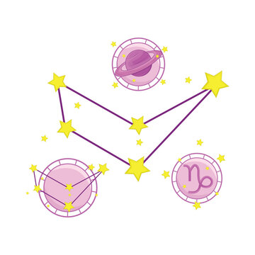 illustration of capricorn constellation