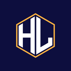 Modern hl letter logo design 