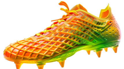 A close-up view of a shoe adorned with sharp spikes in a stylish and edgy design