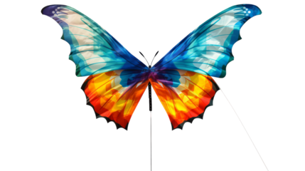 A colorful butterfly kite dances gracefully through the air