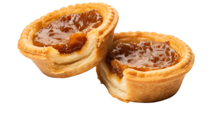 Two small pies delicately balanced on top of each other