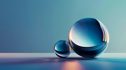 Digital futuristic blue spherical sculpture poster web page PPT background