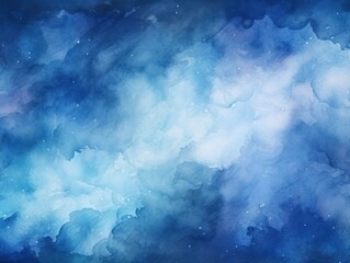 Fototapeta na wymiar Blue dark watercolor abstract background 