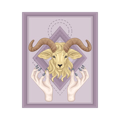 Illustration of Capricorn zodiac sign 