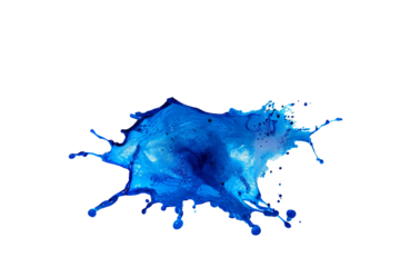 Blue water splash isolate white background.