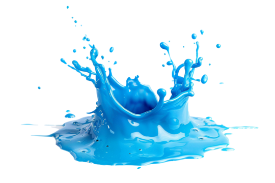 Blue water splash isolate white background.