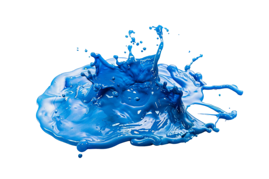 Blue water splash isolate white background.