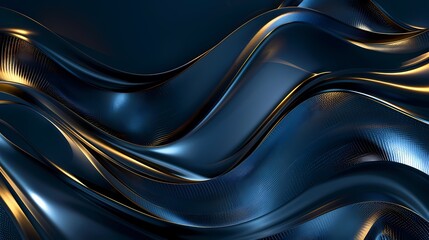 Digital black gold metal curve lines abstract poster web page PPT background