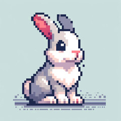 Fototapeta premium うさぎのドット絵