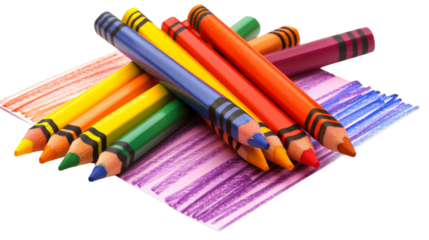 A towering stack of colored pencils arranged in a colorful display