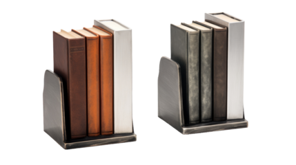 Two books standing side by side on an elegant stand, showcasing diverse topics and inviting readers to explore new worlds