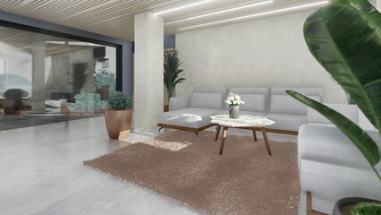 Diseño interior de sala de estar 